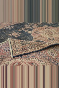 Navy Blue Beige Oushak Carpet Rug 7x10 Feet 206,293 - Oushak Rug $i