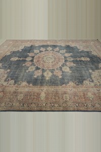 Navy Blue Beige Oversize Oushak Rug 9x12 Feet 268,363 - Oushak Rug $i