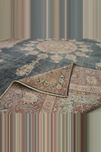 Navy Blue Beige Oversize Oushak Rug 9x12 Feet 268,363 - Oushak Rug $i