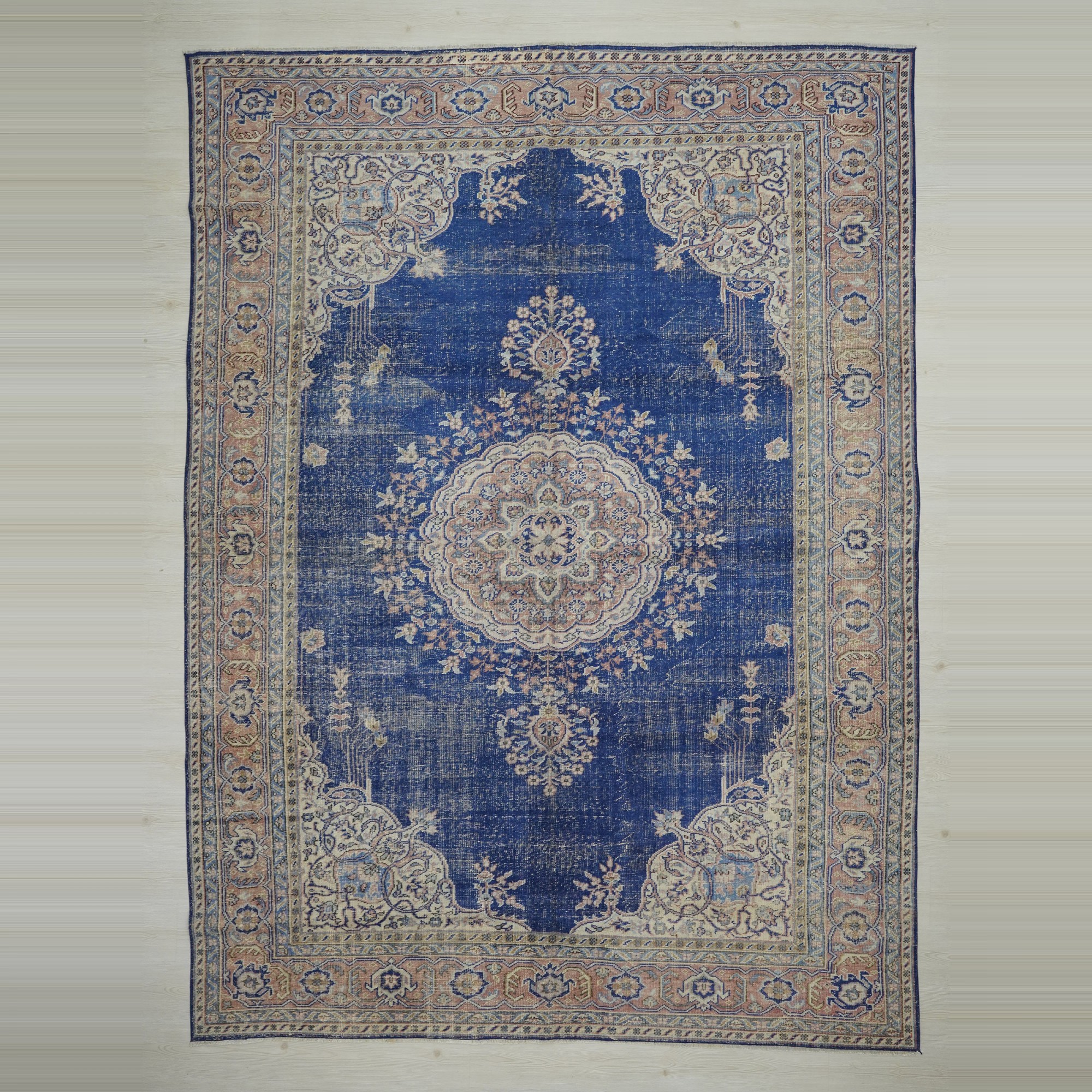 Navy Blue Vintage Oushak Rug 8x11 Feet 248,340 - Oushak Rug