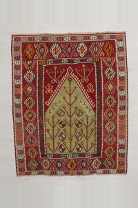 Turkish Kilim Rug Nineteen Century Antique Bayburt Kilim Rug 4x5 Feet 125,152