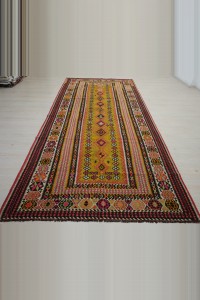 Nineteen Century Antique Bayburt Kilim Rug 5x11 155,343 - Turkish Kilim Rug  $i