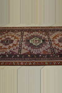 Nineteen Century Antique Kayseri Kilim Rug 6x12 183,378 - Turkish Kilim Rug  $i