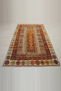 Nineteen Century Antique Turkish Yahyali Kilim 4x7  122,208 - Turkish Kilim Rug  $i