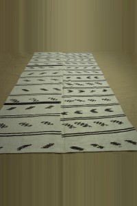 Nomad Symbols on Hemp Kilim Rug 7x12 Feet 204,365 - Turkish Hemp Rug $i