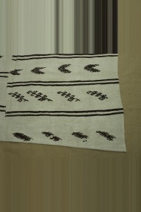 Nomad Symbols on Hemp Kilim Rug 7x12 Feet 204,365 - Turkish Hemp Rug $i