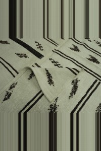 Nomad Symbols on Hemp Kilim Rug 7x12 Feet 204,365 - Turkish Hemp Rug $i