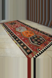 Old Antique Kayseri Kilim Rug 6x15 188,442 - Turkish Kilim Rug  $i