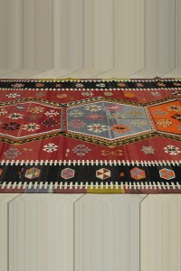 Old Antique Kayseri Kilim Rug 6x15 188,442 - Turkish Kilim Rug  $i