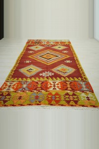 Old Antique Turkish Denizli Cal Kilim Rug. 166,288 - Turkish Kilim Rug  $i