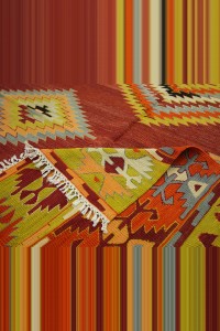 Old Antique Turkish Denizli Cal Kilim Rug. 166,288 - Turkish Kilim Rug  $i