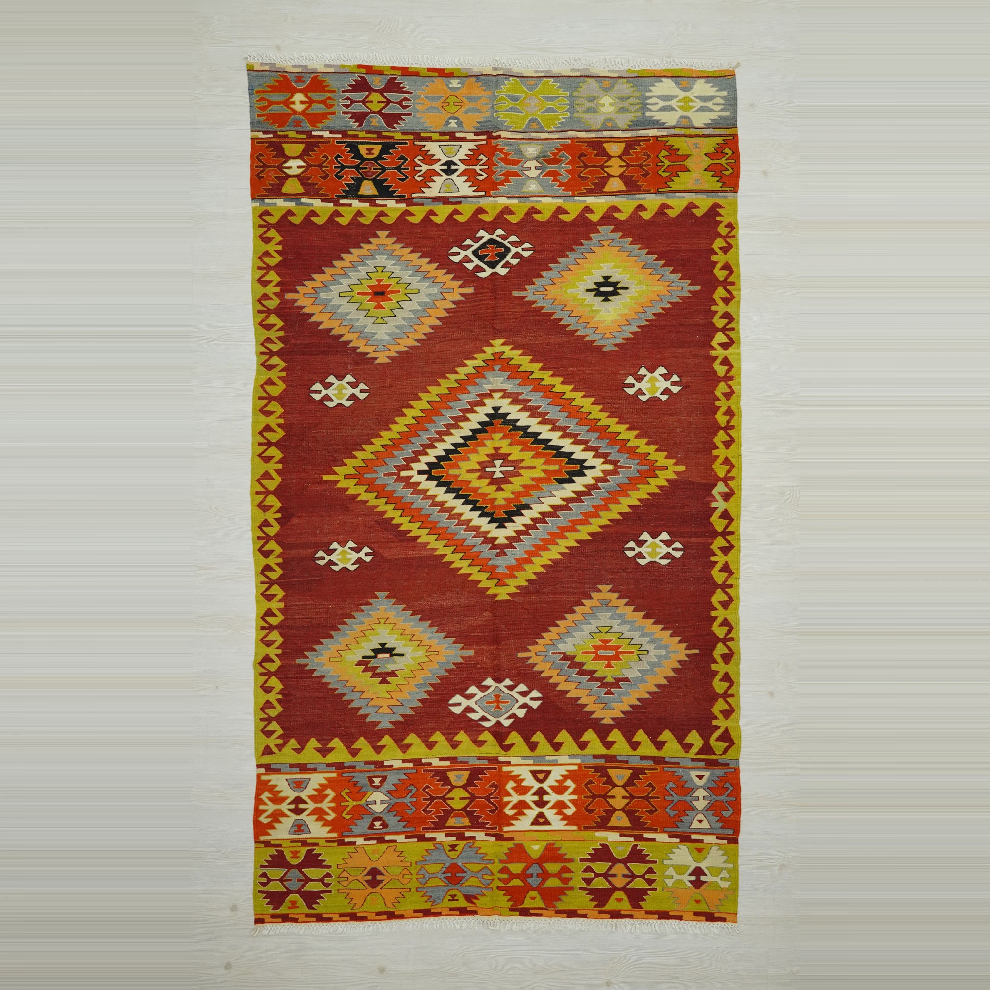 Old Antique Turkish Denizli Cal Kilim Rug. 166,288 - Turkish Kilim Rug