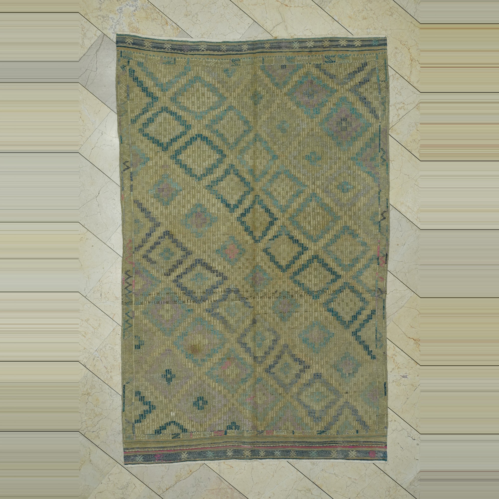 Old Turkish Kilim Rug 5x8 Feet 156,245 - Turkish Kilim Rug