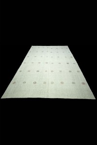 One of a Kind Embrodiery Turkish Kilim Rug 7x10 Feet 204,301 - Turkish Natural Rug $i