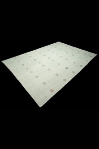 One of a Kind Embrodiery Turkish Kilim Rug 7x10 Feet 204,301 - Turkish Natural Rug $i