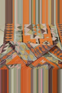 Orange Herki Kilim Rug Runner 3x9 86,280 - Turkish Rug Runner  $i