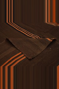 Orange Striped Brown Kilim Rug 5x11 Feet  143,326 - Turkish Natural Rug  $i