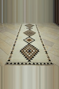 Organic Kilim Runner Rug 4x11 Feet 123,343 - Turkish Rug Runner  $i