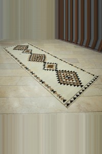 Organic Kilim Runner Rug 4x11 Feet 123,343 - Turkish Rug Runner  $i
