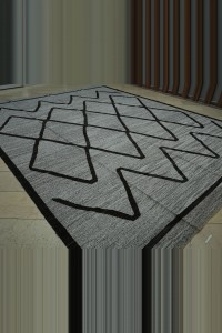 Oversize 11x14 Feet Geometric Motif Kilim Rug 330,426 - Grey Turkish Rug  $i