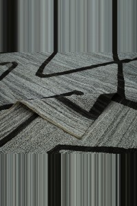 Oversize 11x14 Feet Geometric Motif Kilim Rug 330,426 - Grey Turkish Rug  $i