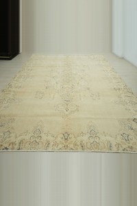 Oversize Blue Beige Oushak Carpet Rug 9x12 Feet 260,366 - Oushak Rug $i