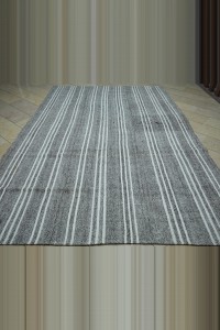 Oversize Decorative Striped Rug 8x12 Feet 244,363 - Grey Turkish Rug $i