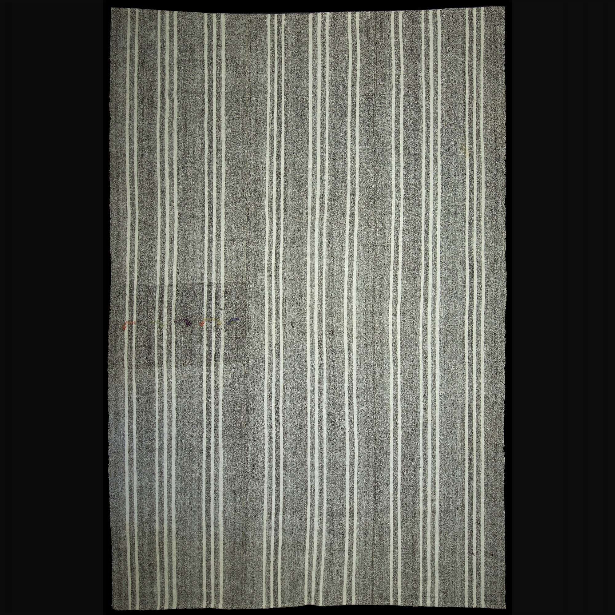 Oversize Decorative Striped Rug 8x12 Feet 244,363 - Grey Turkish Rug 