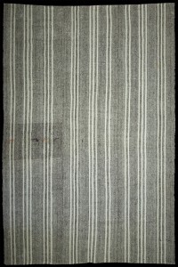 Grey Turkish Rug Oversize Decorative Striped Rug 8x12 Feet 244,363