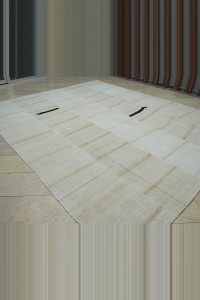 Oversize Modern Stripe Hemp Kilim Rug 9x12 286,353 - Turkish Hemp Rug $i