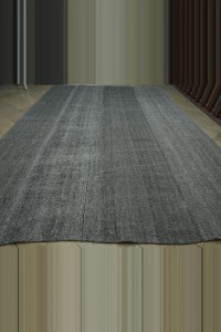 Oversize Plain Gray Kilim Rug 11x15 Feet  330,458 - Grey Turkish Rug  $i