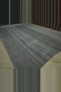 Oversize Plain Gray Kilim Rug 11x15 Feet  330,458 - Grey Turkish Rug  $i