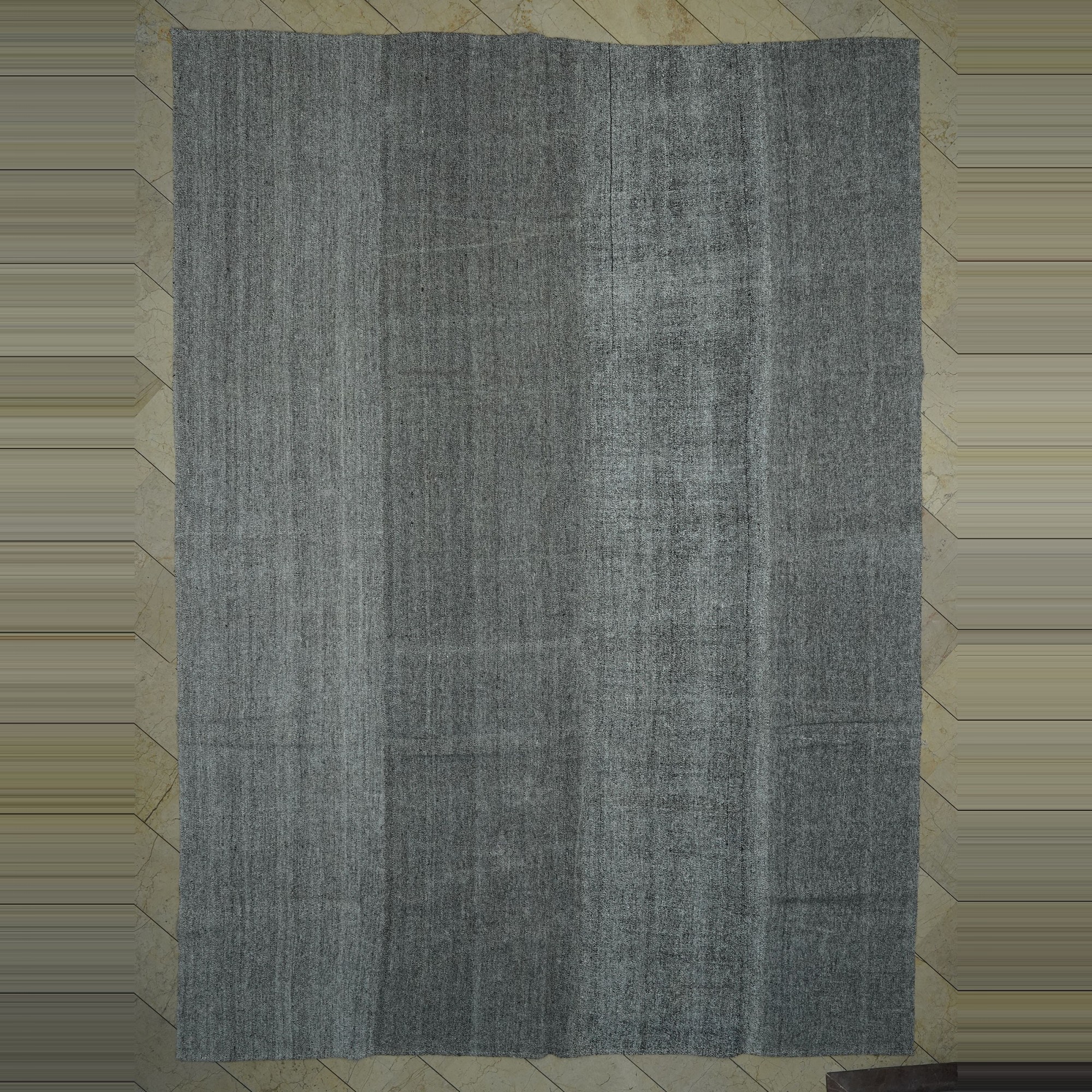 Oversize Plain Gray Kilim Rug 11x15 Feet  330,458 - Grey Turkish Rug