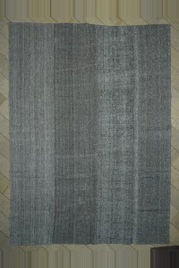 Grey Turkish Rug Oversize Plain Gray Kilim Rug 11x15 Feet  330,458