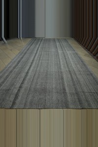 Oversize Plain Gray Turkish Kilim Rug 10x17 Feet 304,524 - Grey Turkish Rug  $i