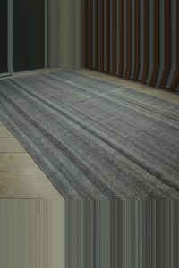 Oversize Plain Gray Turkish Kilim Rug 10x17 Feet 304,524 - Grey Turkish Rug  $i