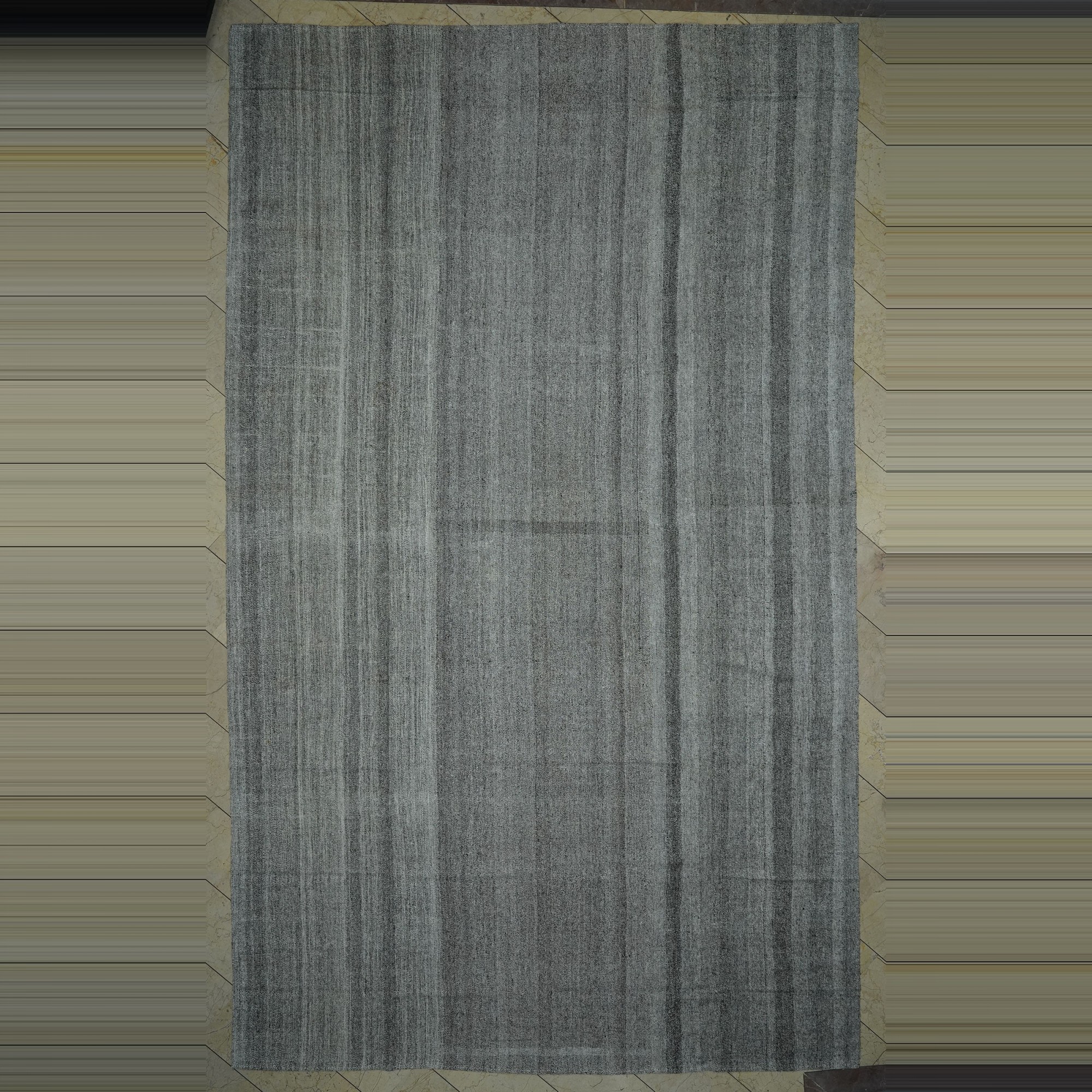 Oversize Plain Gray Turkish Kilim Rug 10x17 Feet 304,524 - Grey Turkish Rug