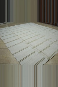Oversize Striped Organic Hemp Kilim Rug,10x12  305,366 - Turkish Hemp Rug  $i