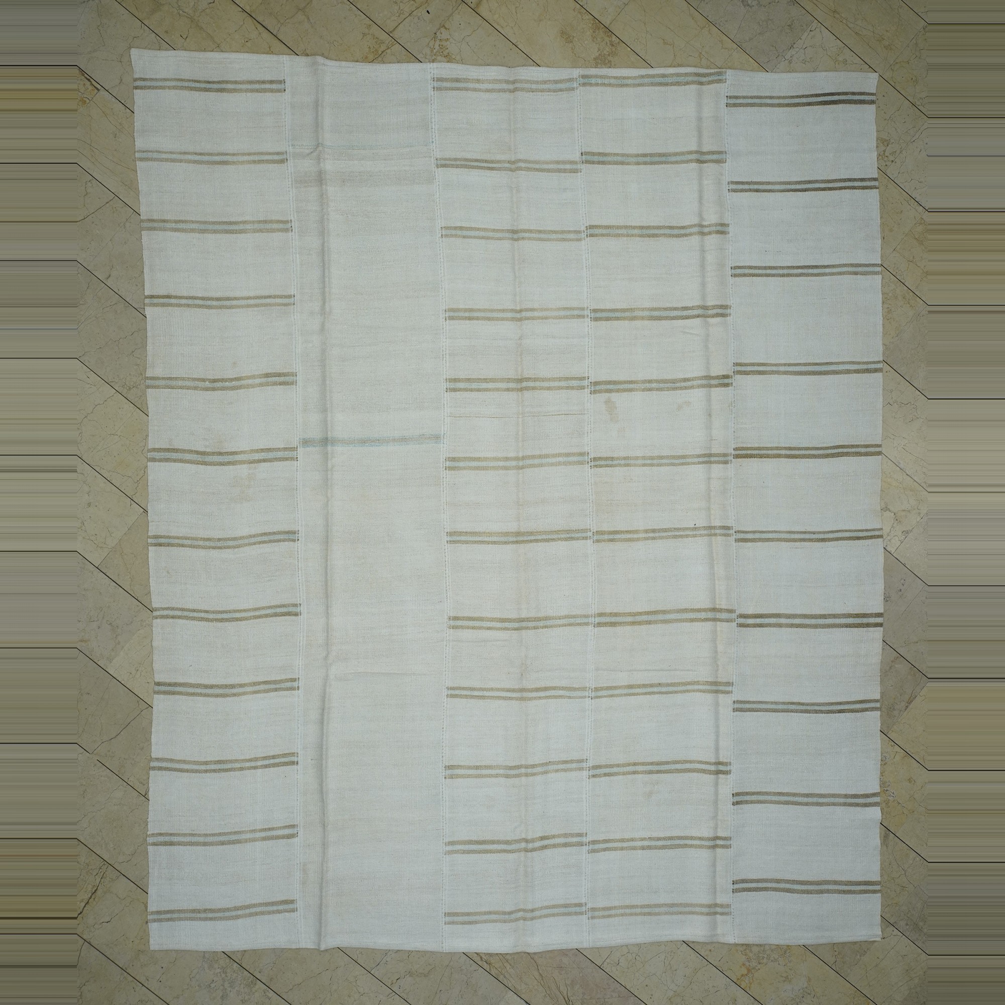 Oversize Striped Organic Hemp Kilim Rug,10x12  305,366 - Turkish Hemp Rug