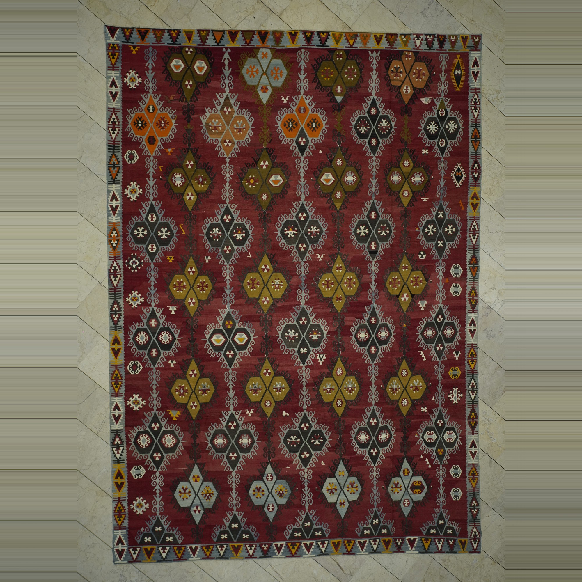 Oversized Antique Sarkisla Kilim Rug  10x14  290,413 - Turkish Kilim Rug