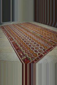 Oversized AntiqueTurkish Kilim Rug 10x14  306,427 - Turkish Kilim Rug  $i