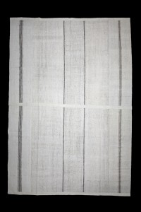 Grey Turkish Rug Oversized Gray Striped White Turkish Cotton Kilim Rug 10x15 Feet  310,446