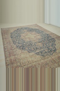 Oversized Navy Blue Vintage Oushak Rug 8x11 232,342 - Oushak Rug $i