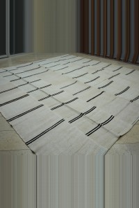 Oversized Turkish Vintage Hemp Rug 12x13  360,365 - Turkish Hemp Rug  $i