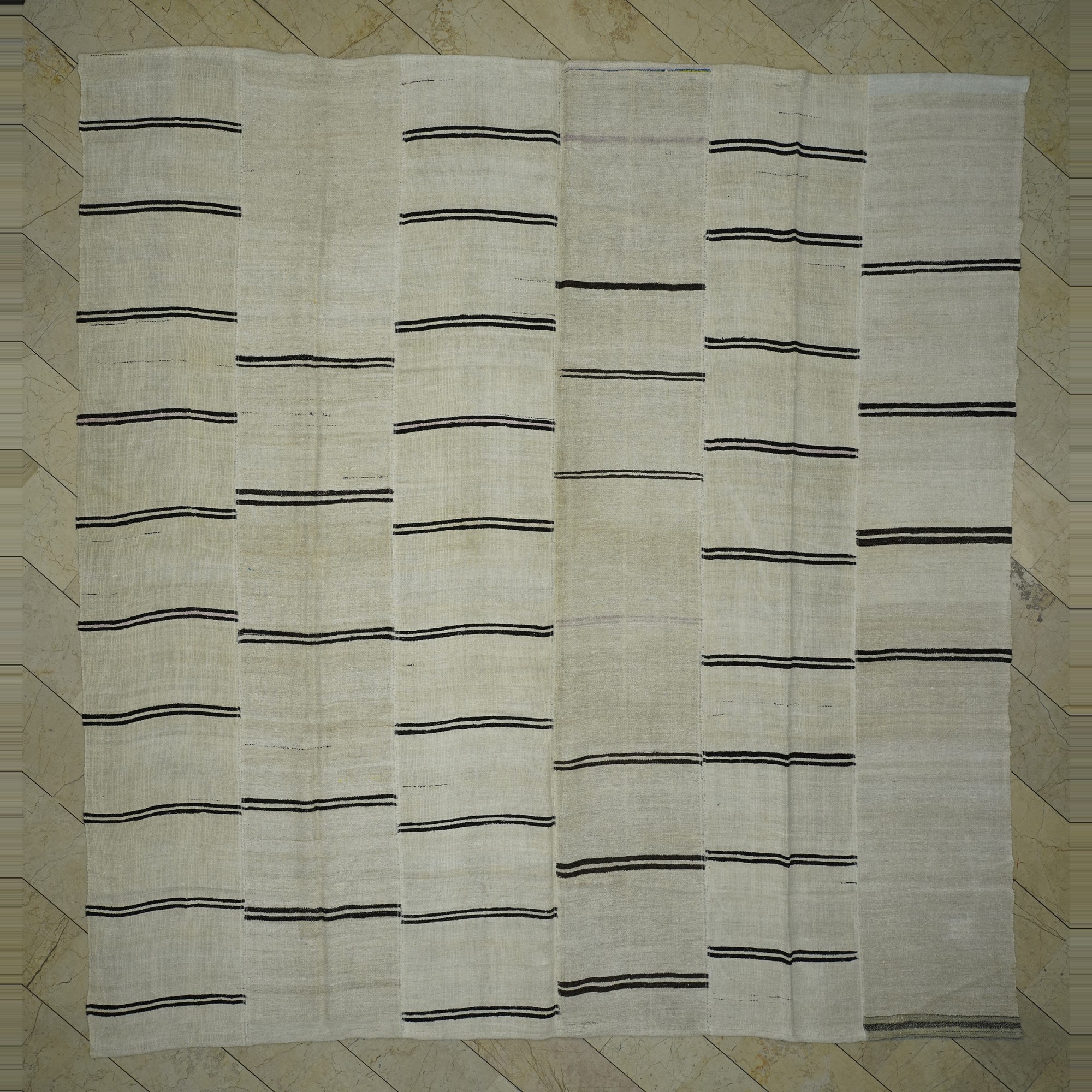 Oversized Turkish Vintage Hemp Rug 12x13  360,365 - Turkish Hemp Rug