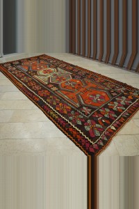 Oversized Unique Antique Kars Turkish Kilim Rug 7x15 213,443 - Turkish Kilim Rug $i