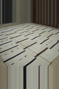 Oversized Vintage Hemp Kilim Rug 12x13  360,387 - Turkish Hemp Rug  $i