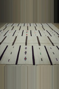 Oversized Vintage Hemp Kilim Rug 12x13  360,387 - Turkish Hemp Rug  $i