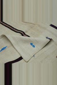 Oversized Vintage Hemp Kilim Rug 12x13  360,387 - Turkish Hemp Rug  $i