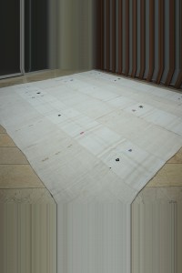 Oversized Vintage Hemp Rug 12x13 375,400 - Turkish Hemp Rug $i